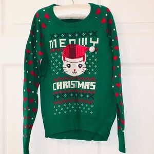 NEW w tags Christmas “ugly” cat sweater